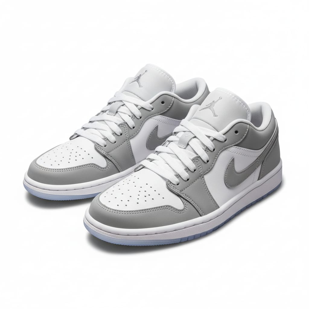 Air Jordan 1 Low- White/ Wolf Grey